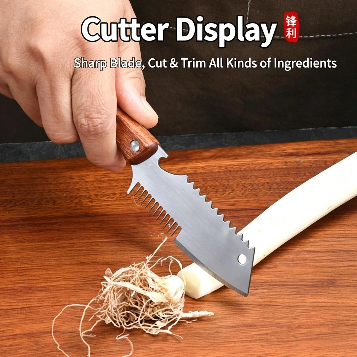 2-in-1 Paring Knife & Peeler – Stainless Steel Wood Handle