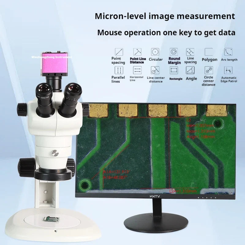 HD Trinocular Stereo Microscope with CCD Industrial Camera