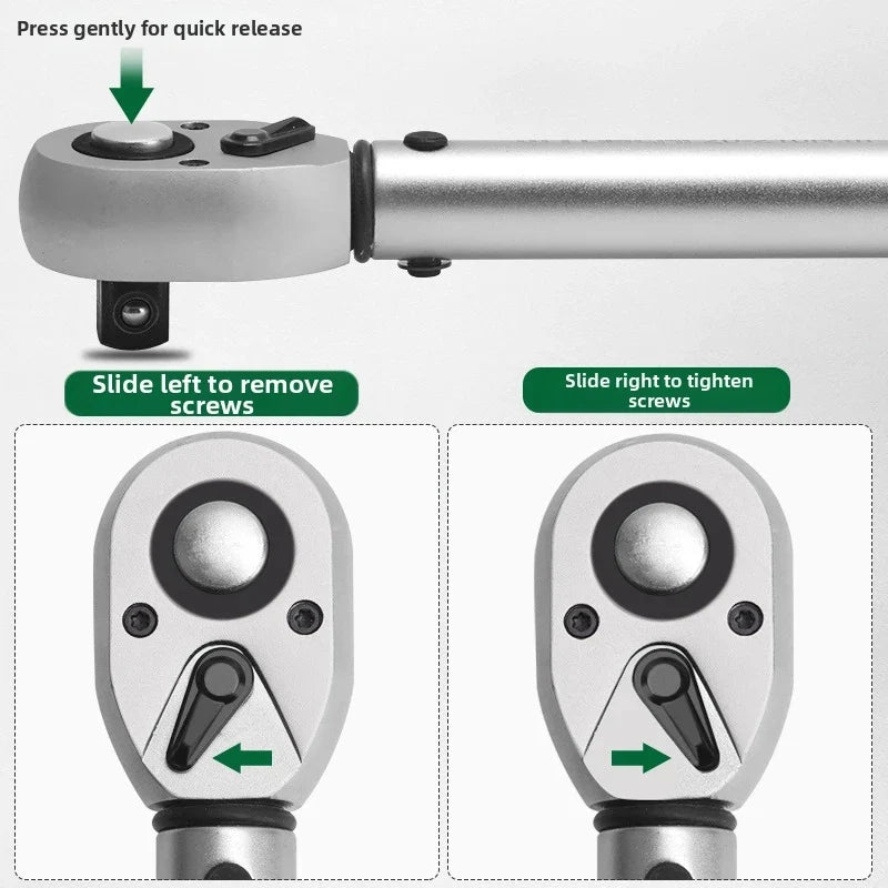 72-Tooth Ratcheting Torque Wrench Set 5–60 N·m | Socket Kit