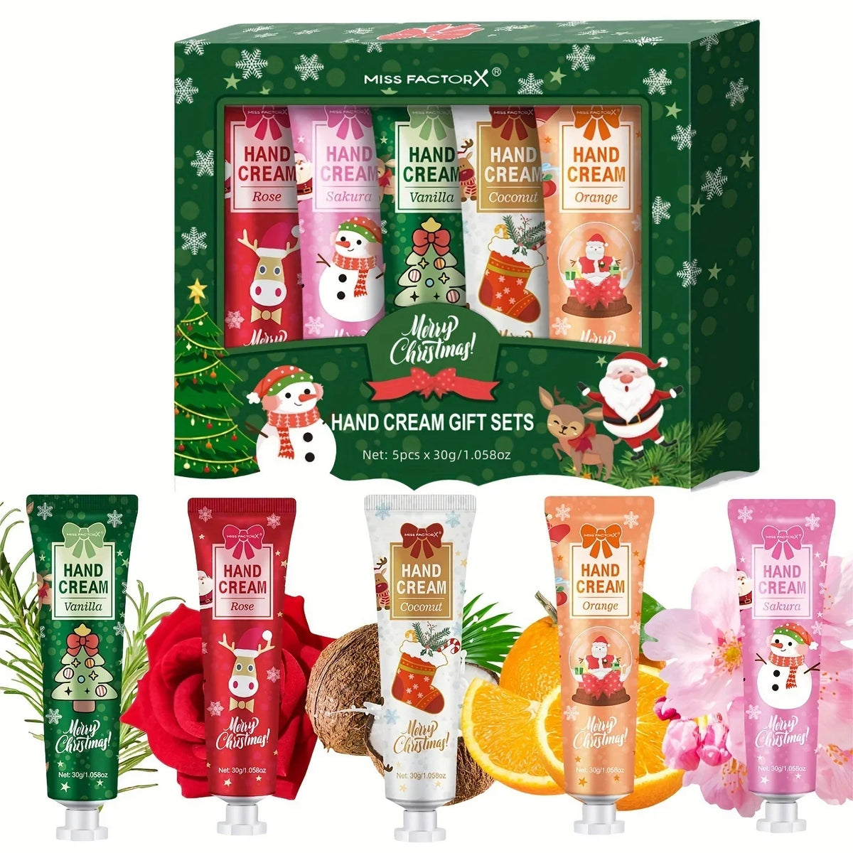 GUDU 5-Piece Hand Cream Gift Set – Travel Size 30g Moisturizer