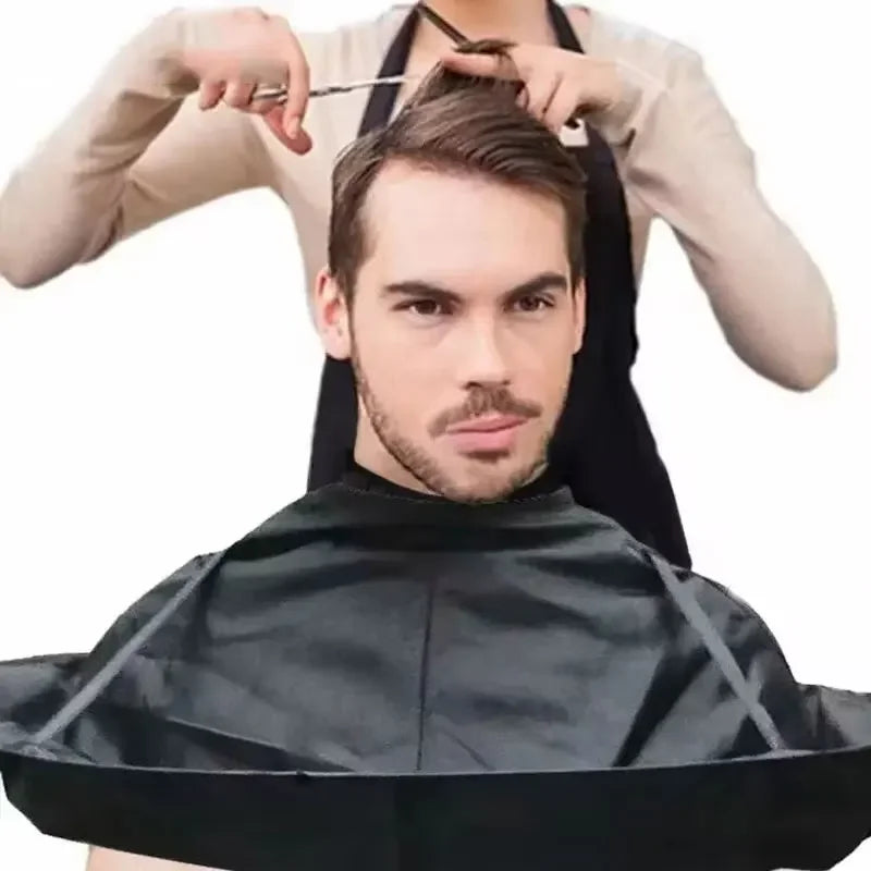 Foldable 3D Haircut Cape – Breathable Umbrella Cloak for Home