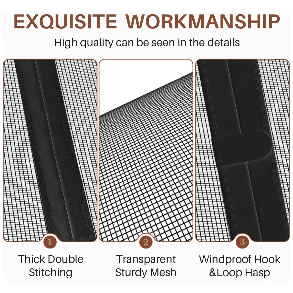 Double Door Magnetic Screen Door | Self-Closing Fiberglass Mesh