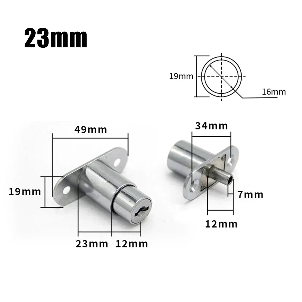 Zinc Alloy Cabinet Door Latch Lock with Keys – Chrome