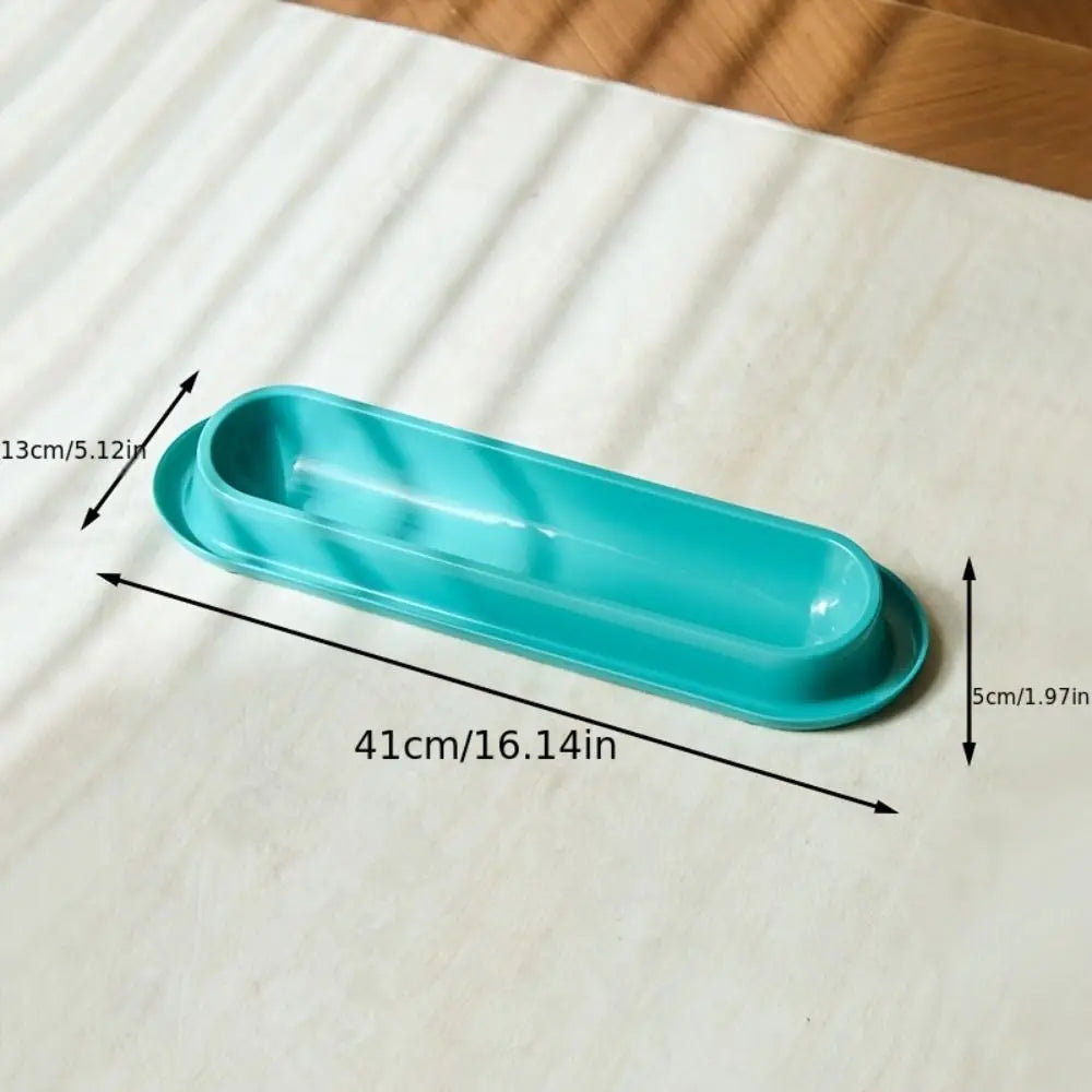 Extra Long Tilted Pet Bowl – Anti-Slip, Large Capacity Cat & Dog