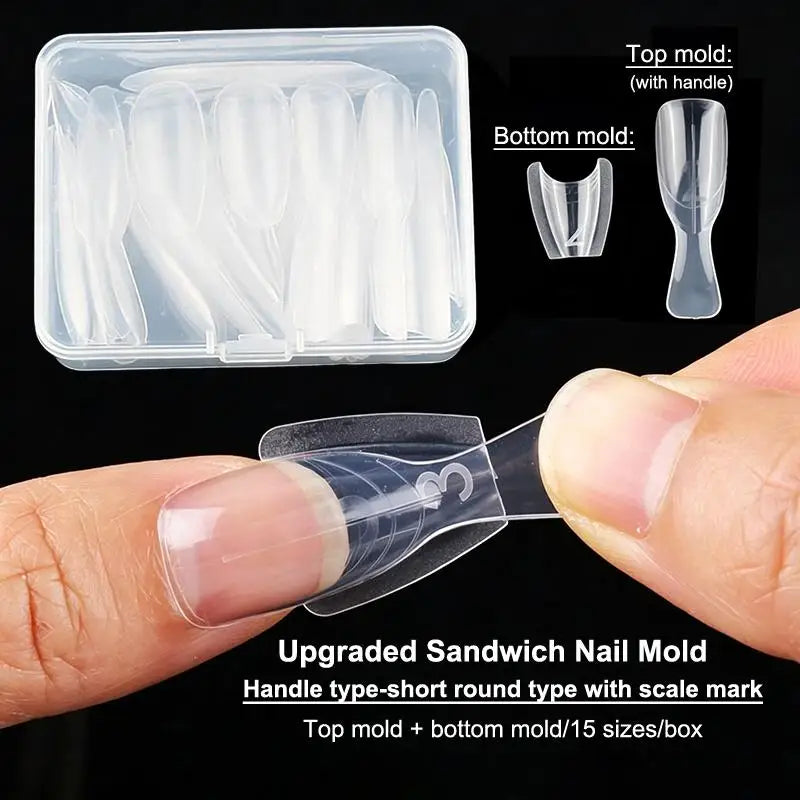 60-Pc Coffin Dual Nail Extension Forms – Acrylic Mold Kit