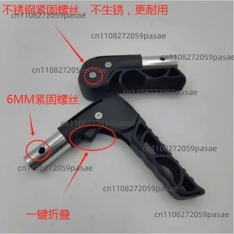 22mm Aluminum Alloy 180° Folding Wheelchair Rear Push Handle