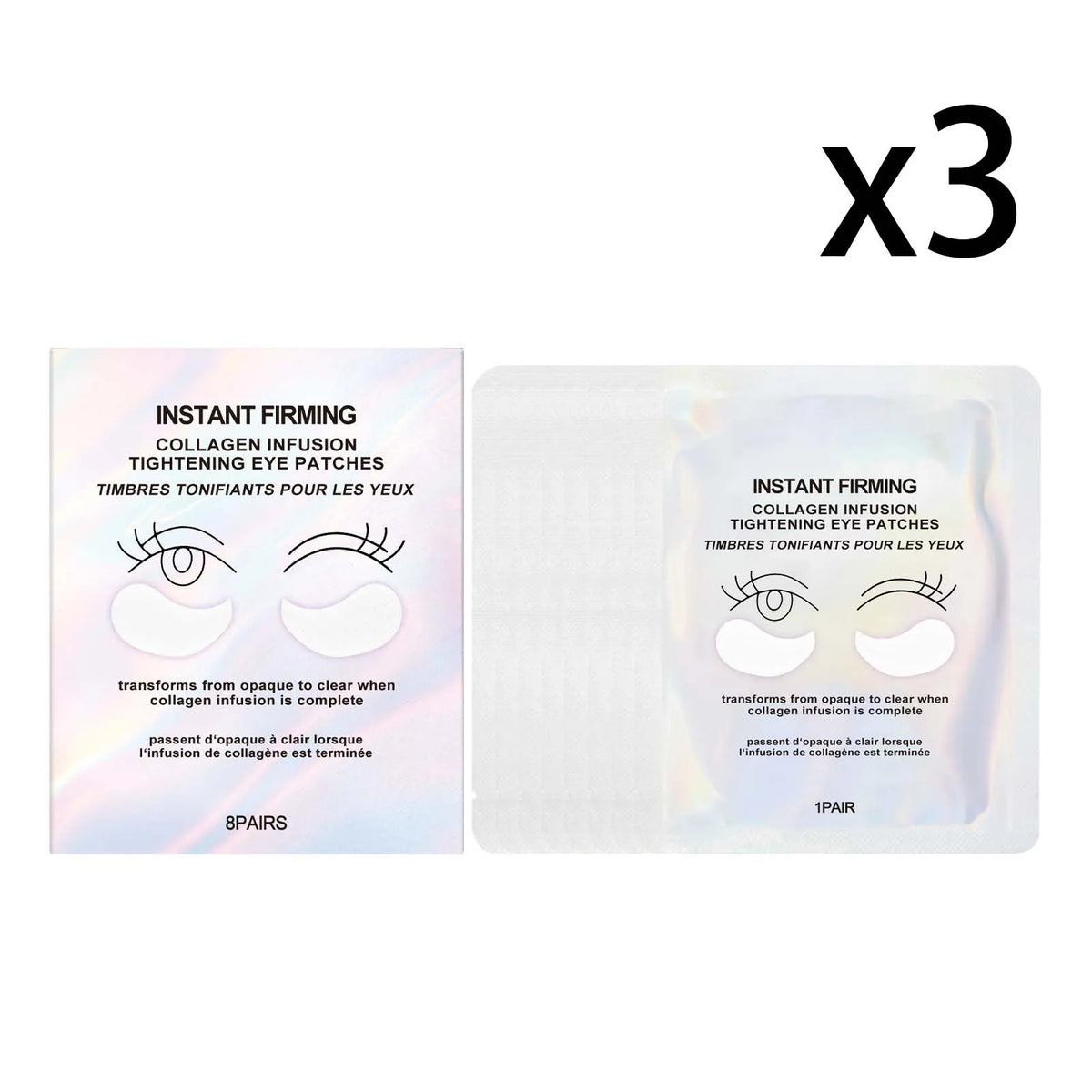 Collagen Firming Eye Patches – Dark Circles & Puffiness 8 Pairs
