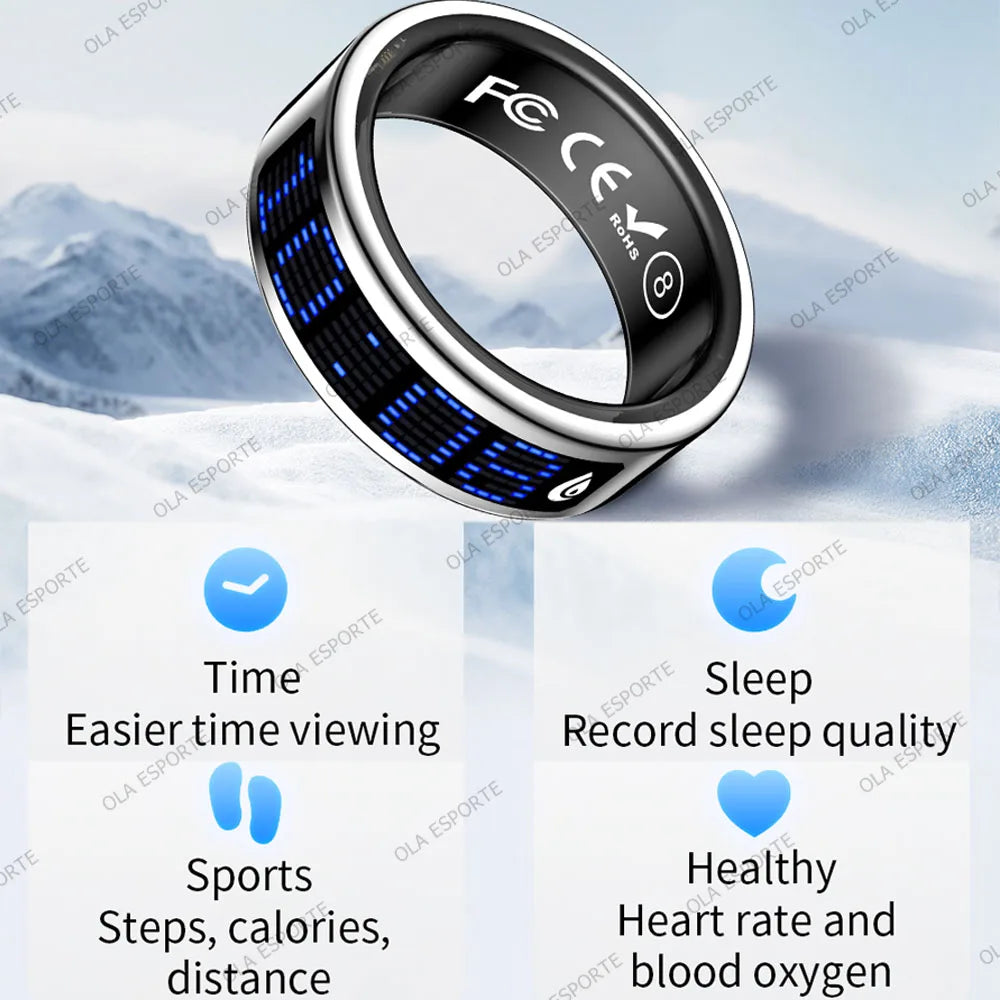 2026 Smart Ring Touch Display Screen Wireless Charging Health Manager