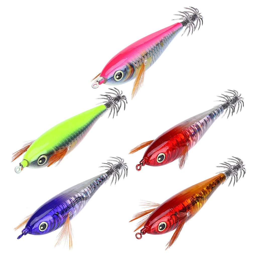 Fishing Squid Jigs Cuttlefish Lures Luminous Shrimp Prawn Sleeve Jig