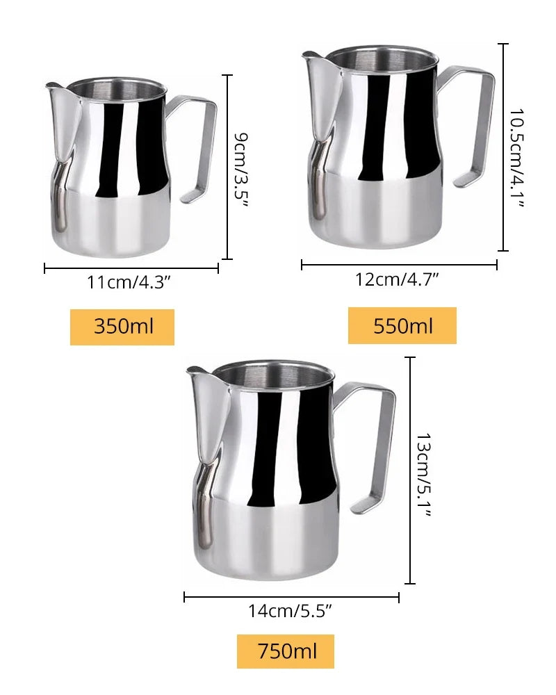 Stainless Steel Milk Frothing Pitcher Professional Jug Espresso
