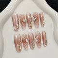 Handmade Press Nails Sweet Pink Ballet Lady Fake Nail Tips Wearable