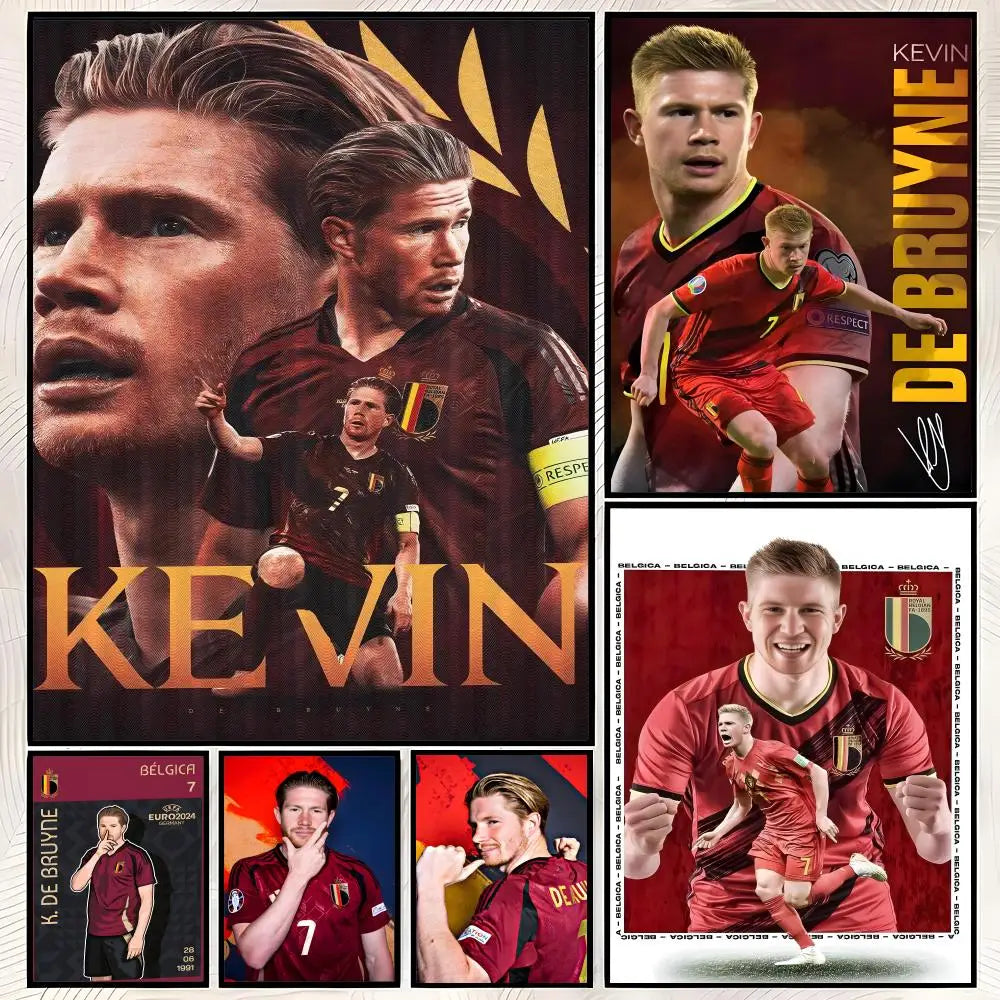 Kevin De Bruyne HD PVC Wall Poster – Self-Stick Football Art