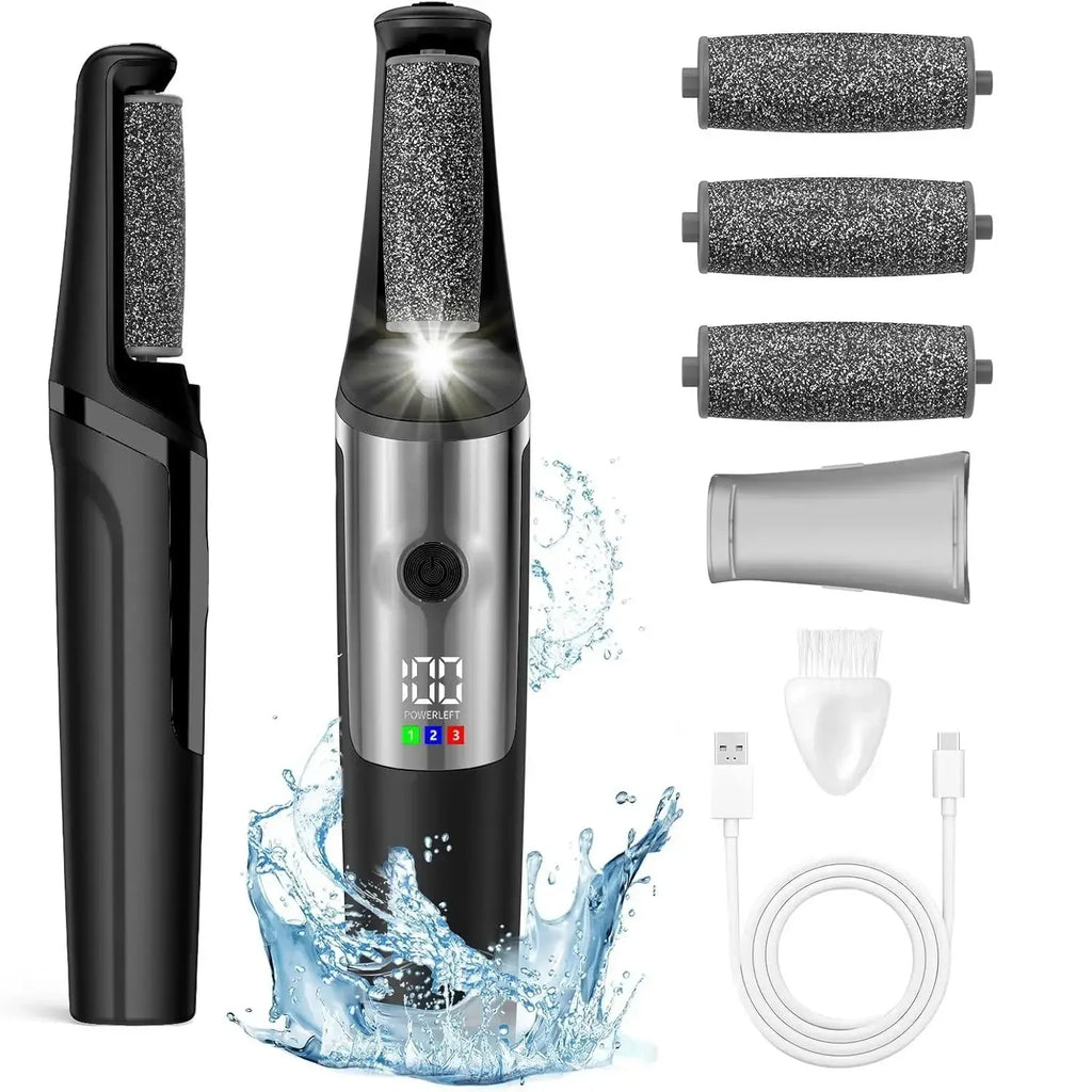 Rechargeable Electric Callus Remover | LED Display & Roller Heads