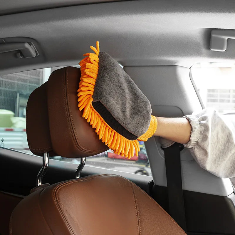 Microfiber Chenille Car Wash Mitt – Waterproof Detailing Glove