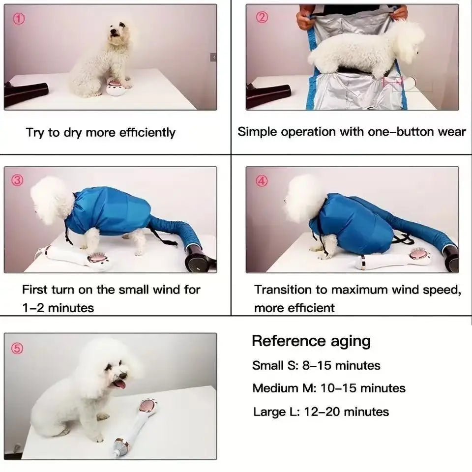 Portable Pet Drying Bag – Folding Dog & Cat Dryer Box
