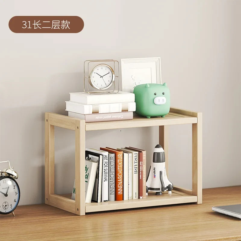 Solid Wood Multi-Layer Storage Shelf – Bookshelf & Shoe Rack