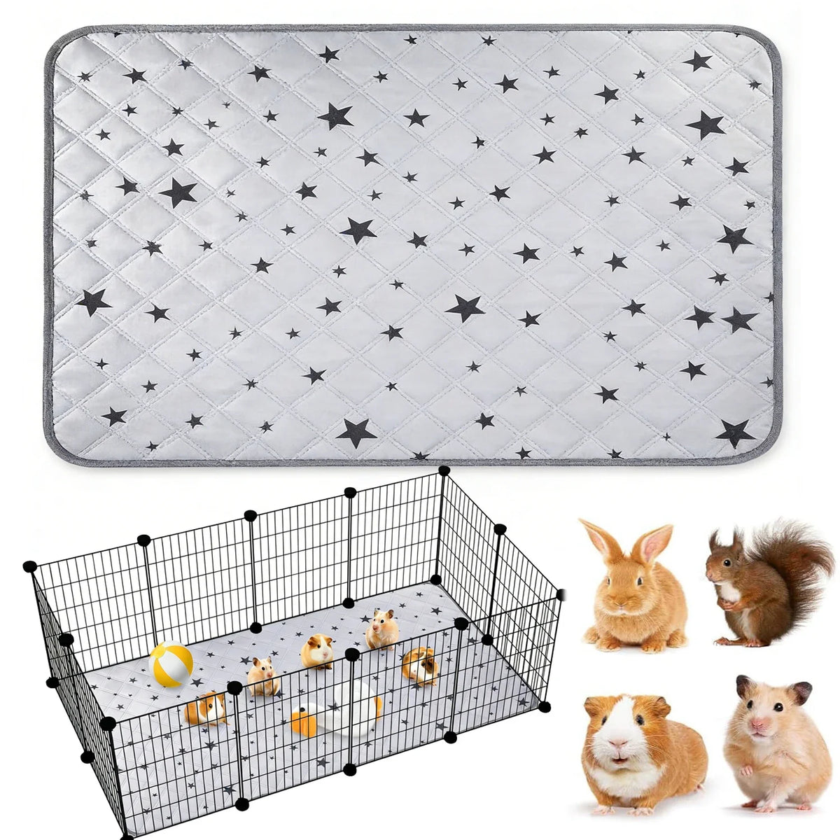 Washable Guinea Pig & Hamster Cage Mat – Waterproof Anti-Slip