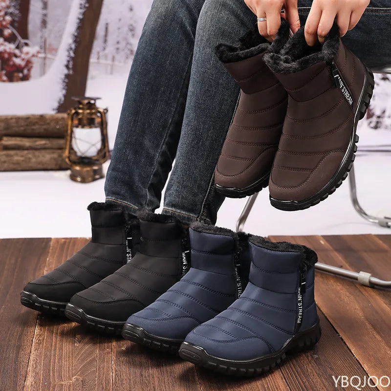 Men's Insulated High-Top Snow Boots – Warm Slip-On Winter Boot