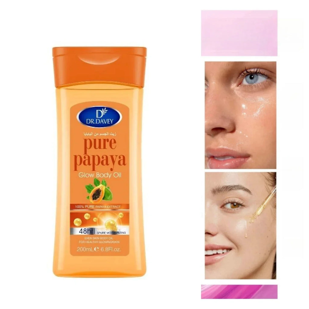 DR.DAVEY 200ml Papaya Body Oil – Massage & Skin Care