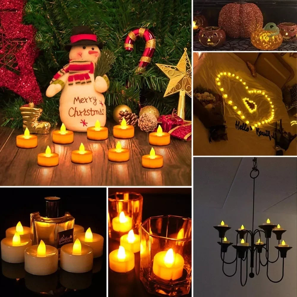 24 Flameless LED Tea Light Candles – 200+ Hrs, Batteries Included