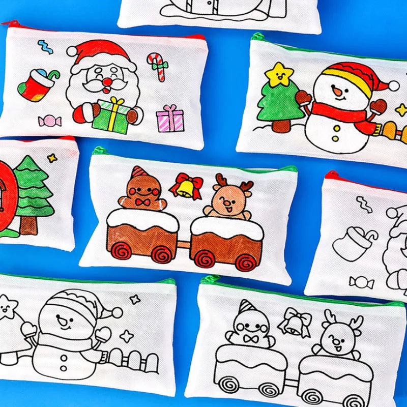 DIY Graffiti Pencil Bag Christmas Gifts Kids Filling Santa Claus