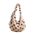 Korean Faux Fur Polka Dot Crossbody Tote Bag for Women