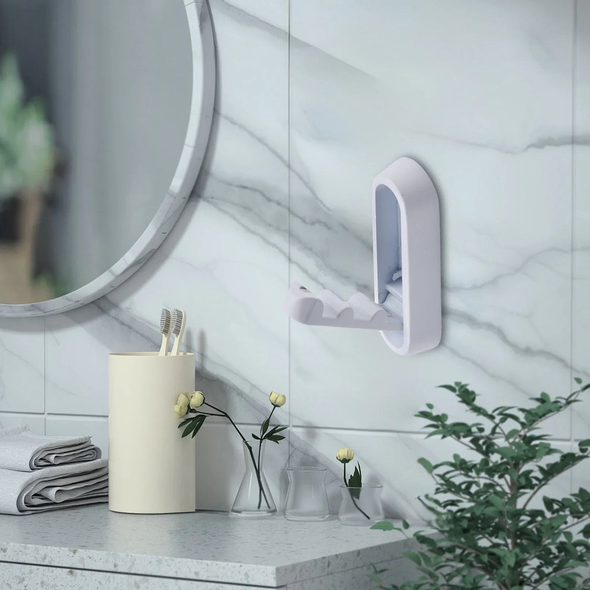 VIBRATITE Folding Wall Hook – Zinc Alloy Towel & Robe Hanger
