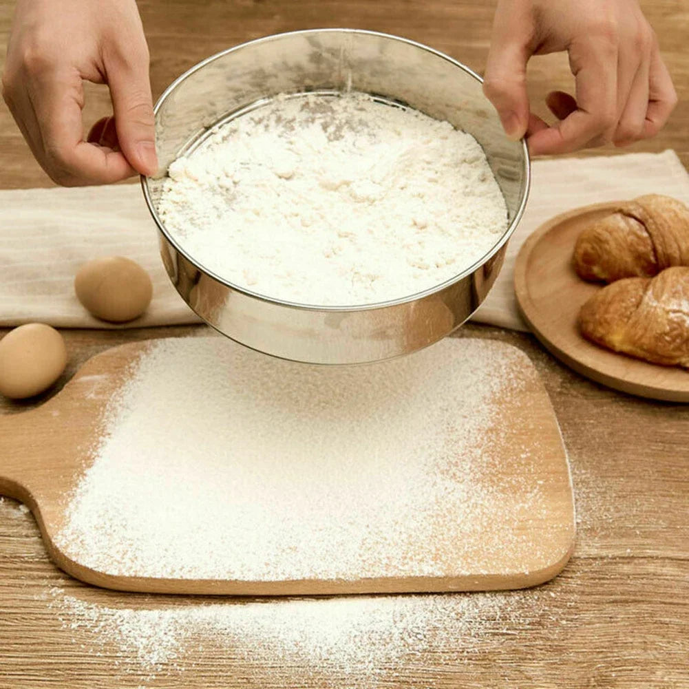 Stainless Steel DIY Flour Sieve Kitchen Fine Mesh Oil Strainer Sifter