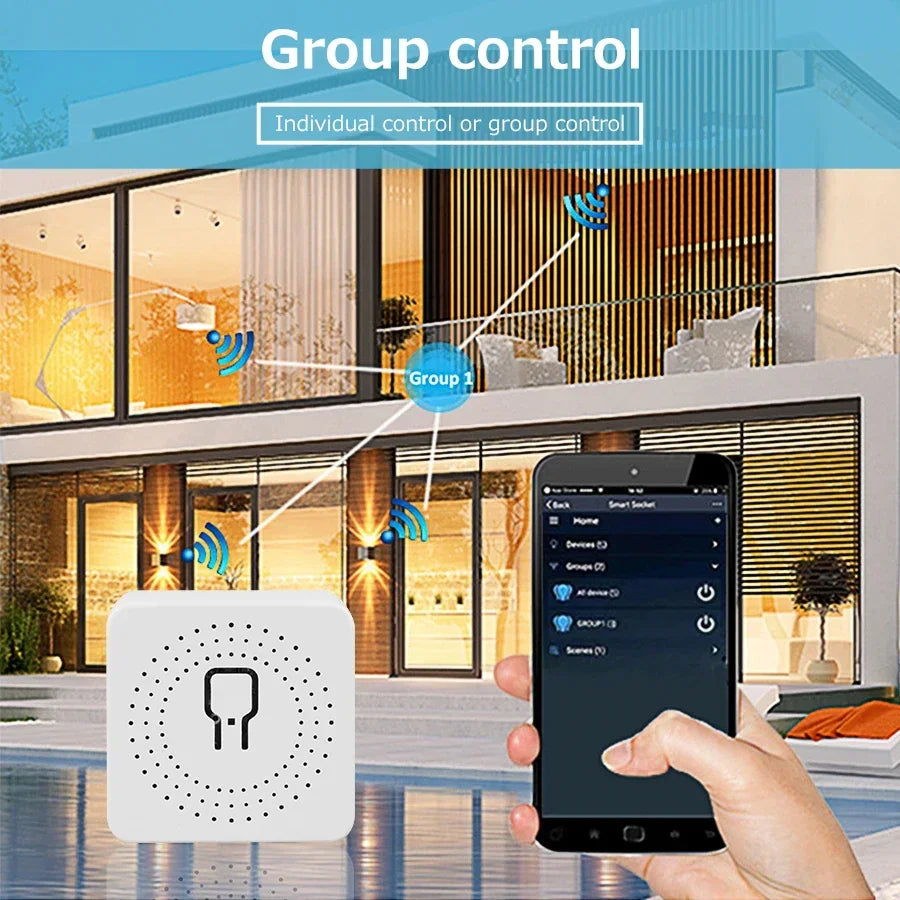 ZigBee/WiFi Tuya Smart Mini Relay Switch | 16A, 2-Way Control, Alexa & Google Home – App, Voice & Remote Control
