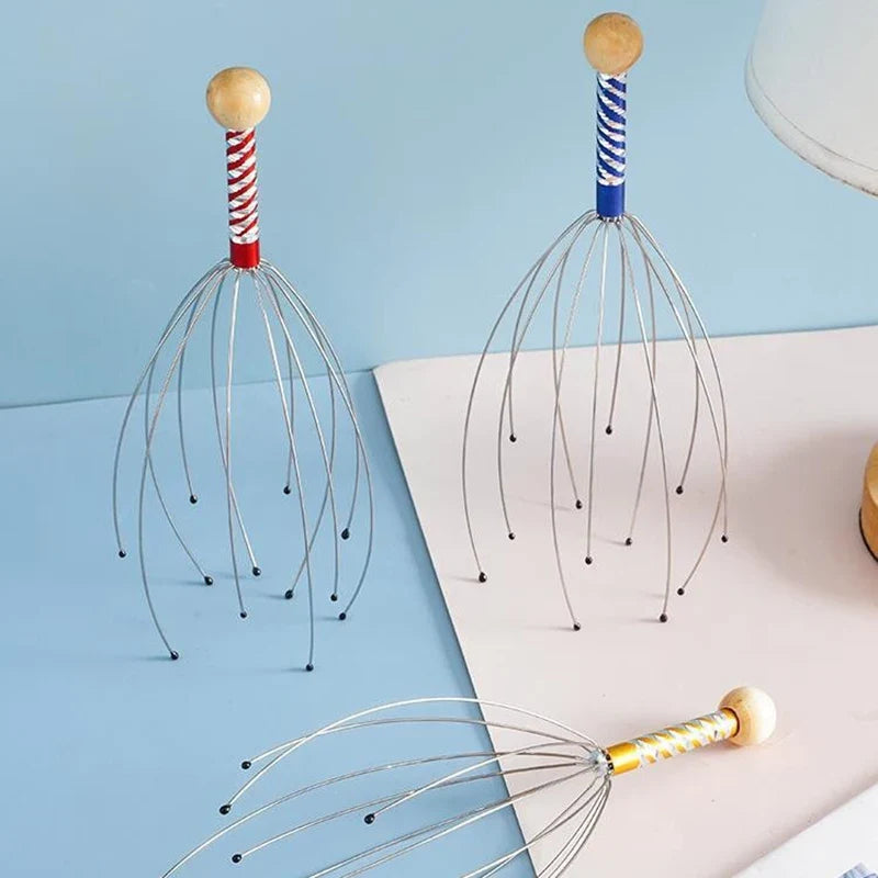 Octopus Head Massager Stainless Steel Engraved Relaxer Brain Massage