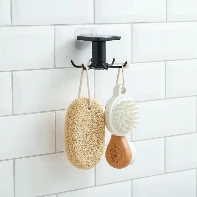 Under-Cabinet Utensil Hanger – 6 Rotating Hooks, No Drill