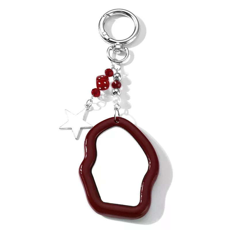 Y2K Red Bow Mirror Charm Keychain | Bag & Phone Pendant
