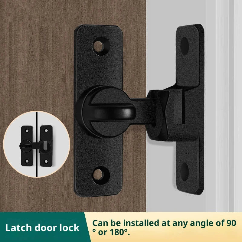 Punch-free Hasp Latch Door Lock Black Cabinet Locks Kids Safety