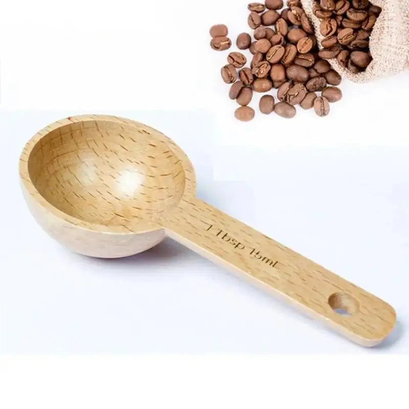Wooden Measuring Spoon Portable Beech Walnut 7 5- Non-slip Kitchen
