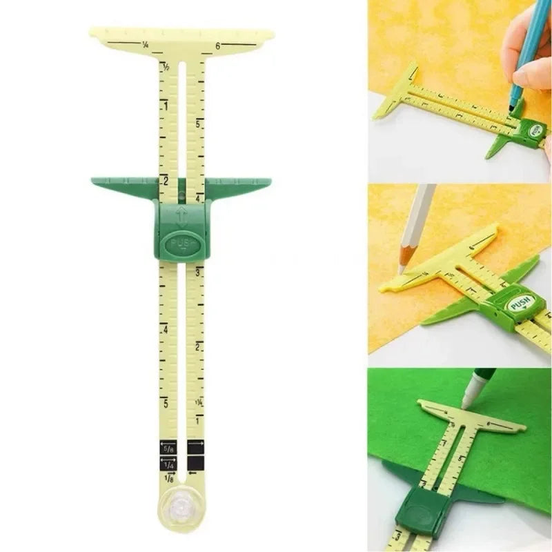 5-in-1 Sewing Ruler Sliding Gauge | Seam & Patchwork Measuring