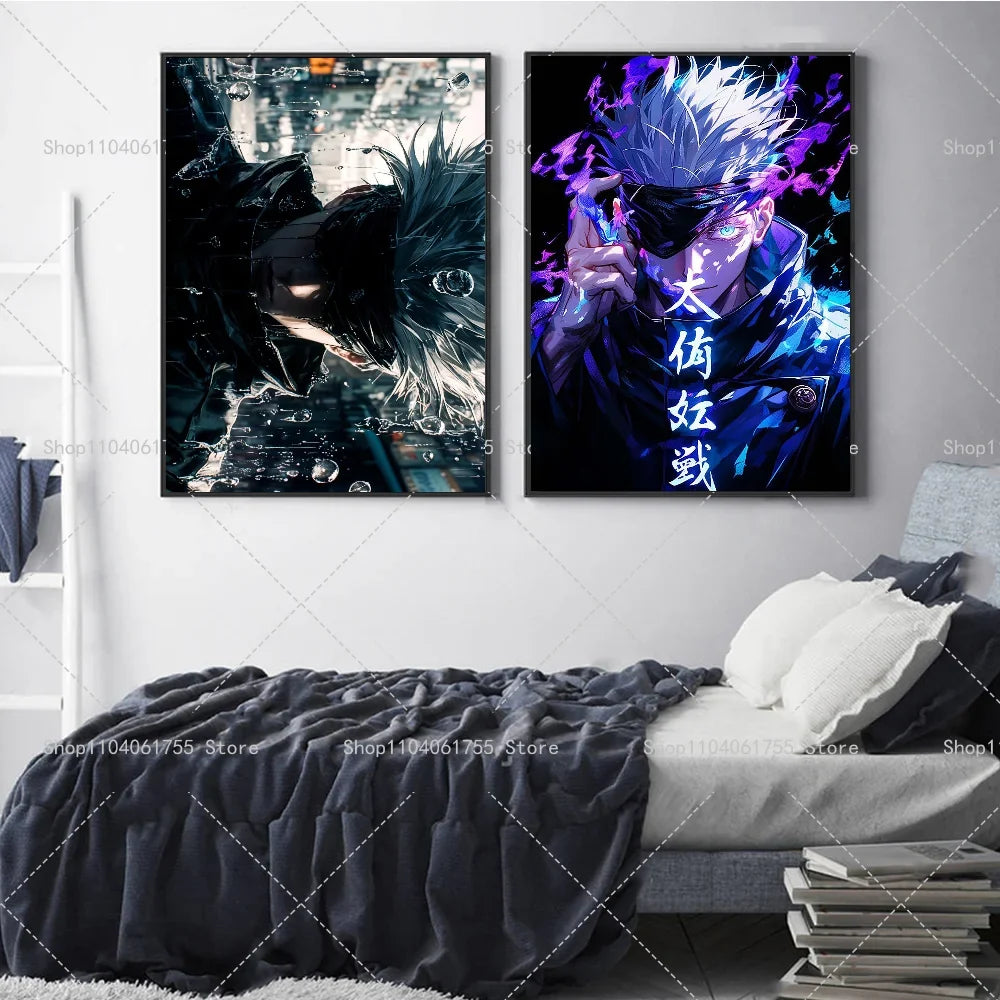Gojo Satoru Anime Wall Poster – Self-Adhesive Waterproof Sticker