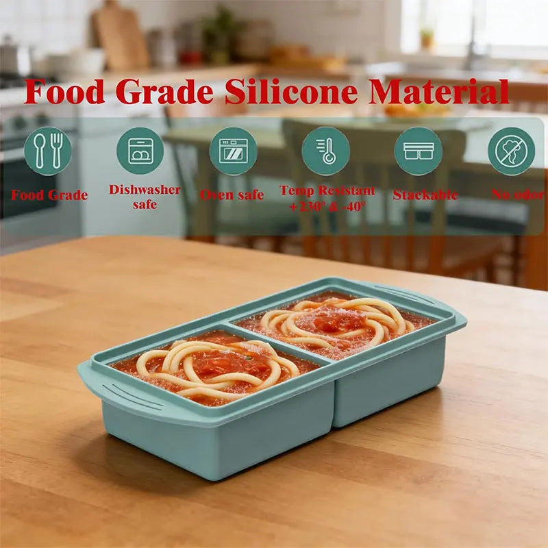 Large Silicone Ice Cube Tray with Lid – Soup Freezer Molds