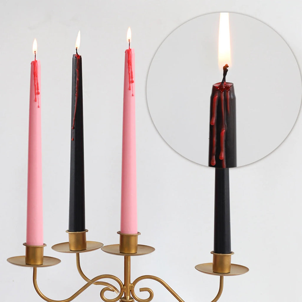 4-Pack Vampire Tears Gothic Taper Candles | Halloween Decor