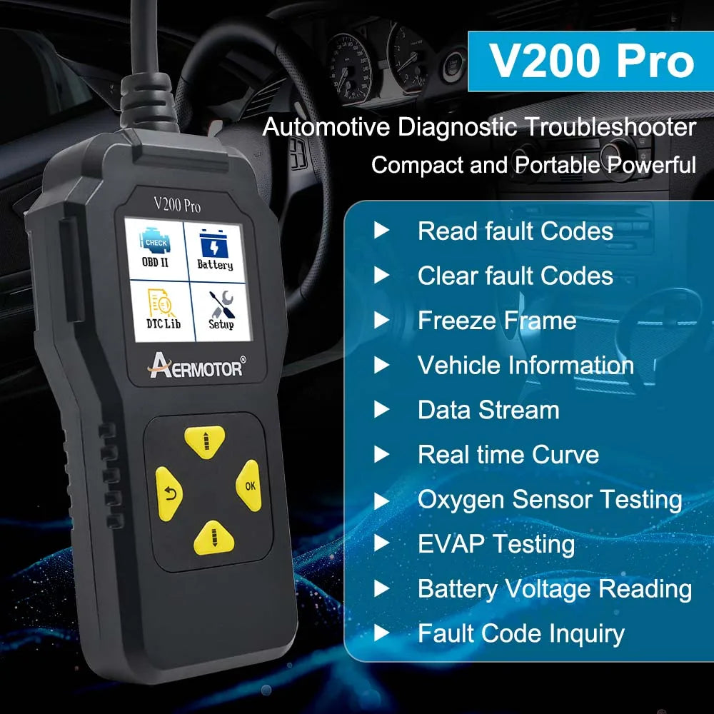 Aermotor V200 Pro OBD2 Scanner – Universal Car Diagnostic Tool