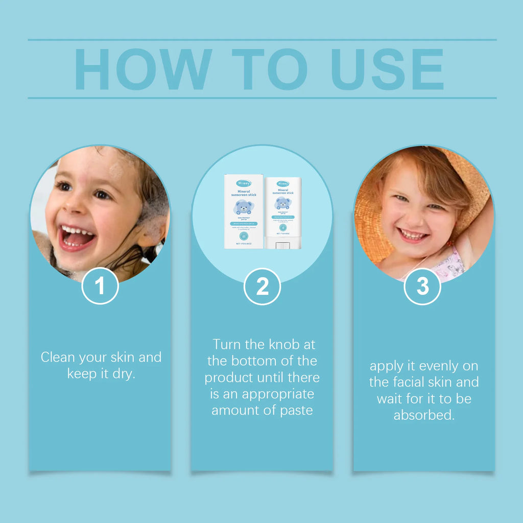 Wiieey Kids SPF 50+ Sunscreen Stick – Gentle UVA/UVB Protection