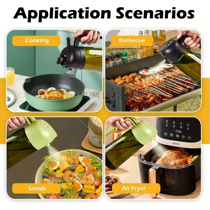 2-in-1 Oil Sprayer & Dispenser Bottle 470ml | Air Fryer & BBQ