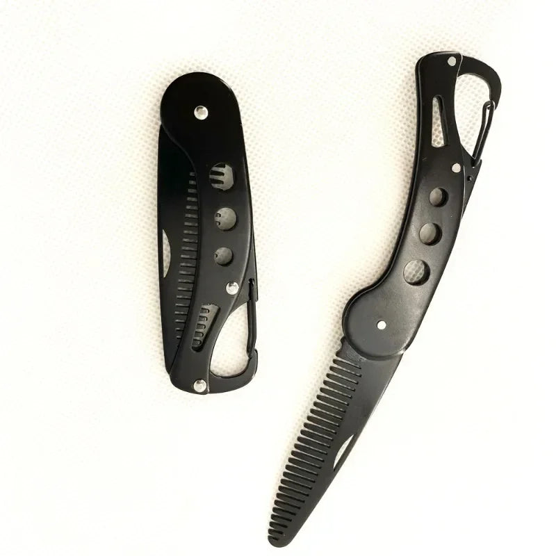 Stainless Steel Folding Beard Comb – Anti-Static Men's Comb