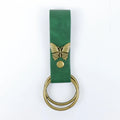 UYEE Belt Vintage Butterfly Leather Waist Sash Double O Ring Skirt