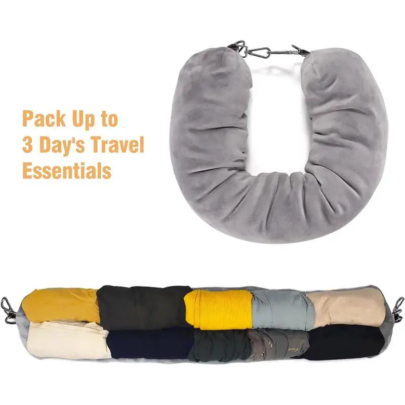 Stuffable Neck Pillow Velvet Soft Pillowcase Travel Comfortable No