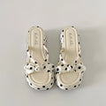 Women's Polka Dot Platform Slides – Open Toe Beach Slippers