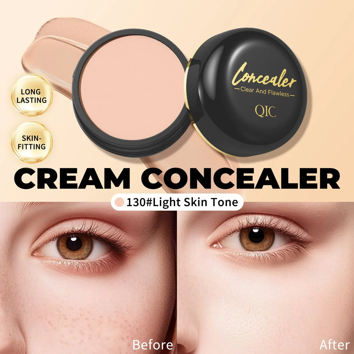 QIC Waterproof Full Coverage Concealer – All Skin Tones