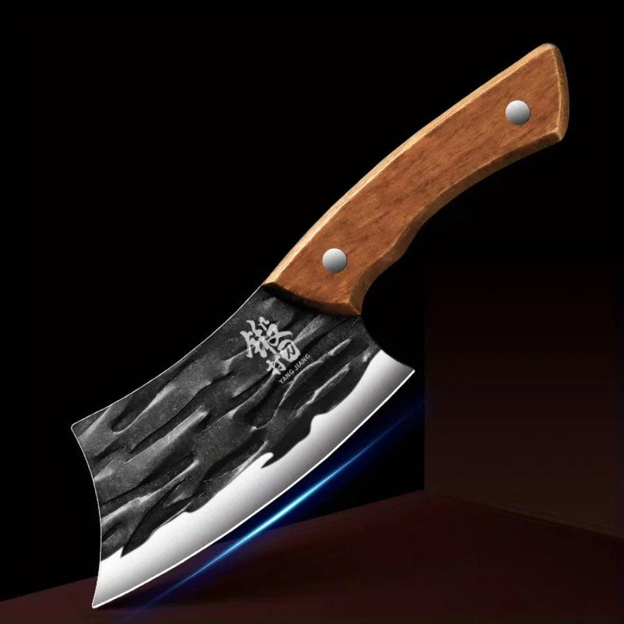 PLYS Meat Cleaver Butcher Knife – Stainless Steel Wood Handle