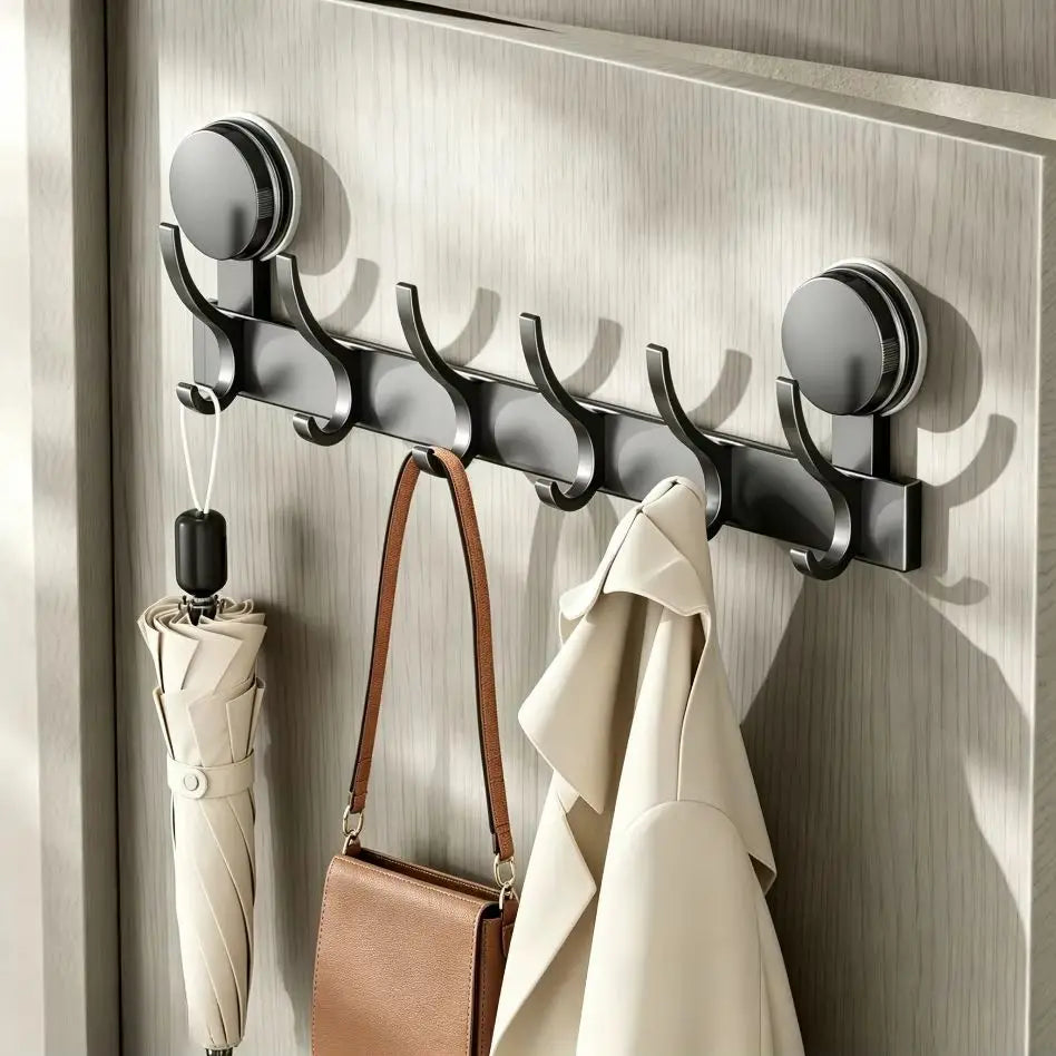 Removable Vacuum Suction Wall Hooks | Aluminum, No Drill