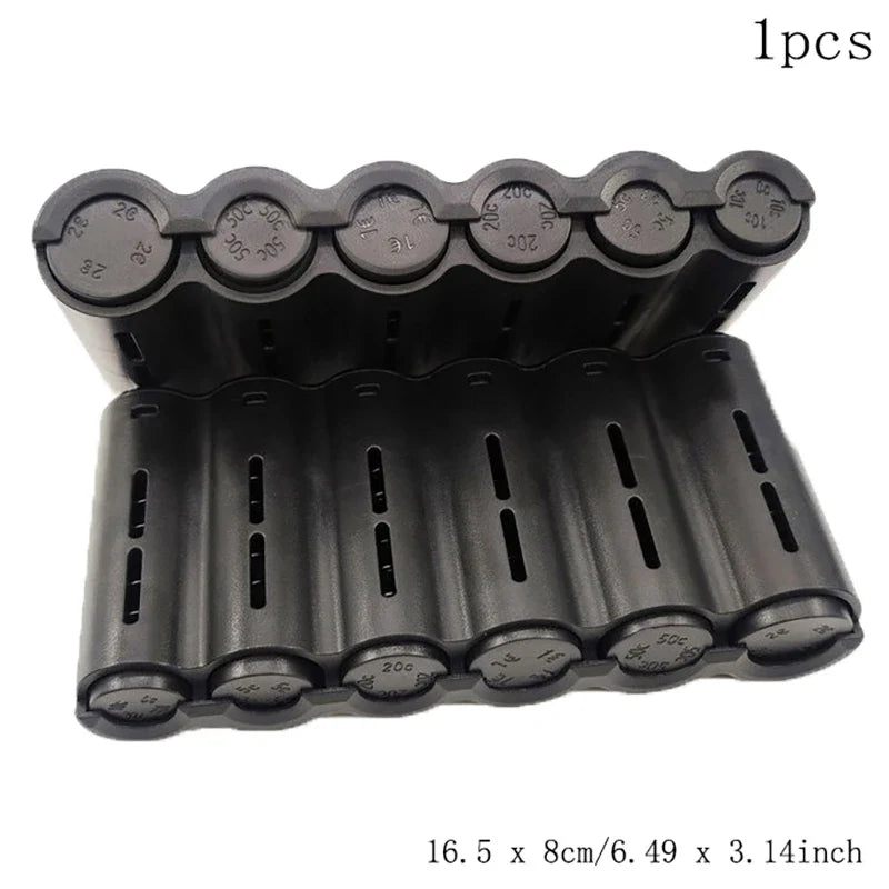 Portable 6 Slot Euro Coin Storage Dispenser Spring Home Waiter Driver