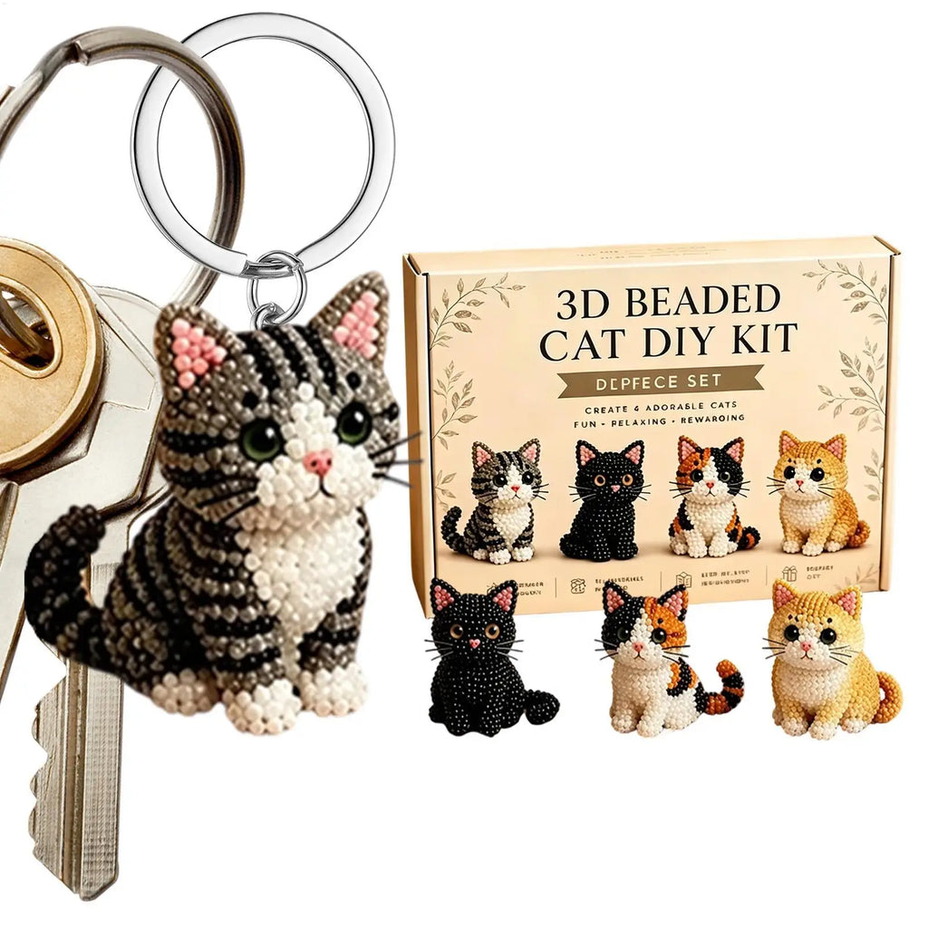 DIY Animal Beading Cute Beginner-friendly 3D Cat Funny Beadwork Desk
